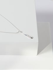 Simply Silver Silver Tone 925 Polished and Pave Drop Pendant - Image 2 of 3