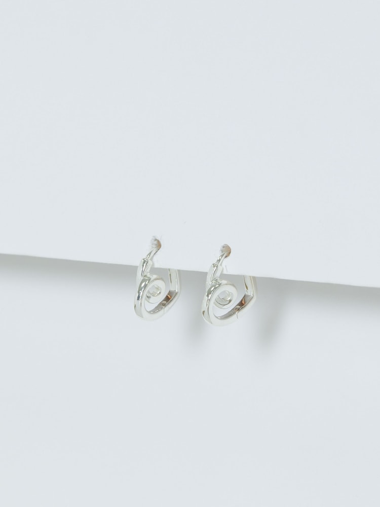 Simply Silver Silver Tone 925 Polished Swirl Heart Hoop Earrings - Image 3 of 3
