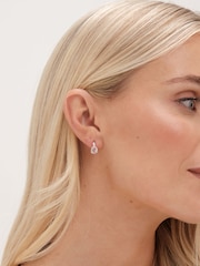 Simply Silver Silver Tone 925 Cubic Zirconia and Pave Pear Drop Stud Earrings - Image 3 of 3