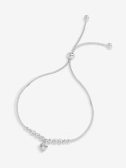 Simply Silver Silver Tone 925 Polished Textured Heart Bracelet - Image 1 of 4