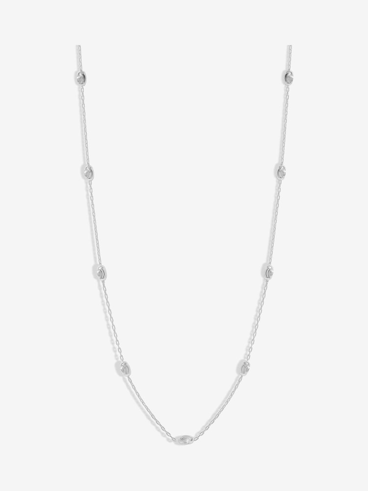 Simply Silver Silver Tone 925 Polished Textured Nugget Chain Necklace - Image 1 of 2