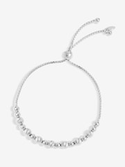 Simply Silver Silver Tone 925 Diamond Cut Orb Toggle Bracelet - Image 1 of 3