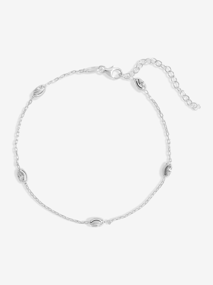 Simply Silver 925 Polished Textured Nugget Chain Bracelet - Image 1 of 4