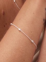Simply Silver 925 Polished Textured Nugget Chain Bracelet - Image 2 of 4