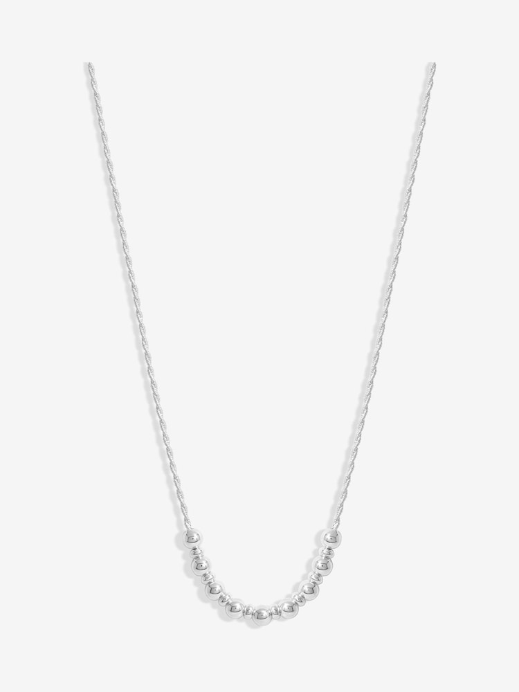 Simply Silver Silver Tone 925 Rope Textured Ball Necklace - Image 1 of 4