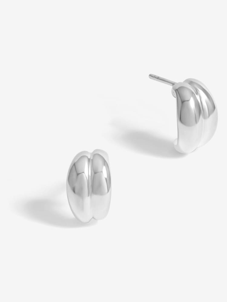 Simply Silver Silver Tone 925 Polished Double Row Ridge Drop Earrings - Image 2 of 4