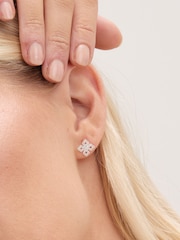 Simply Silver Silver Tone 925 Cubic Zirconia Floral stud Earrings - Image 2 of 3