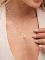 Simply Silver Silver Sterling 925 Cubic Zirconia Faceted Drop Pendant Necklace - Image 3 of 4