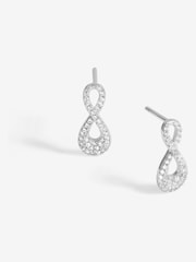 Simply Silver Silver Tone 925 Cubic Zirconia Infinity Stud Earrings - Image 1 of 3