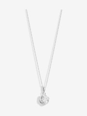 Simply Silver Silver Sterling 925 Cubic Zirconia Twist Halo Pendant Necklace - Image 1 of 4