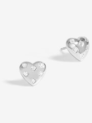 Simply Silver Silver Tone 925 Cubic Zirconia Scattered Stone Heart Stud Earrings - Image 1 of 3