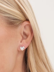 Simply Silver Silver Tone 925 Cubic Zirconia Scattered Stone Heart Stud Earrings - Image 3 of 3