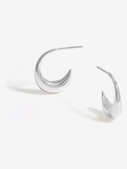 Simply Silver Silver Tone 925 Polished Curved Hoop Earrings - Image 1 of 3
