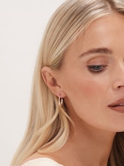 Simply Silver Silver Tone 925 Polished Curved Hoop Earrings - Image 2 of 3