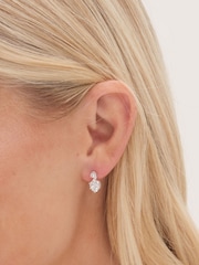 Simply Silver Silver Tone 925 Cubic Zirconia Round Drop Stud Earrings - Image 2 of 3