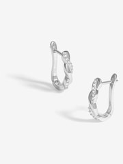 Simply Silver Silver Sterling 925 Polsihed And Cubic Zirconia Plaited Hoop Earrings - Image 1 of 3