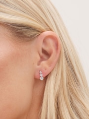 Simply Silver Silver Tone 925 Cubic Zirconia Graduated Drop Stud Earrings - Image 2 of 3