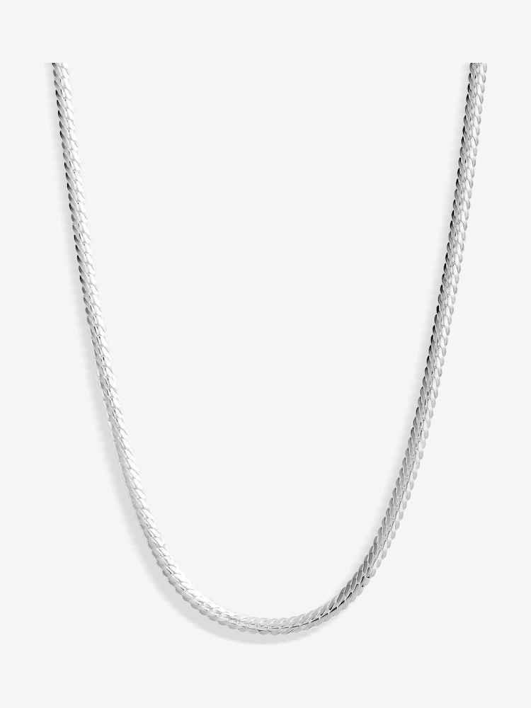 Simply Silver Silver Tone 925 Flat Herringbone Necklace - Image 1 of 4