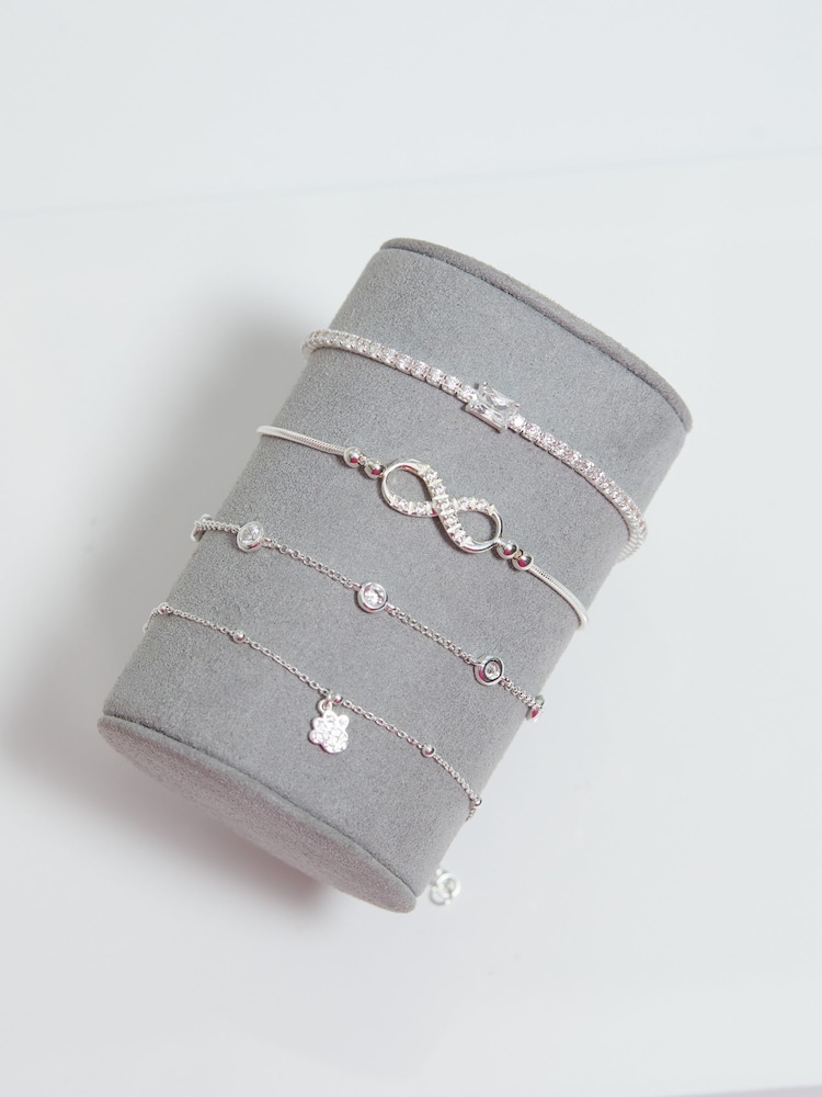Simply Silver Silver Tone 925 Emerald Cut Crystal Bracelet - Image 2 of 3