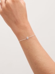 Simply Silver Silver Tone 925 Cubic Zirconia Star Toggle Bracelet - Image 2 of 4
