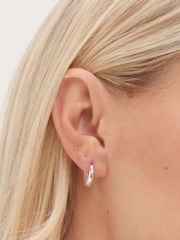 Simply Silver Silver Tone 925 Polished Mini Hoop Earrings - Image 2 of 3
