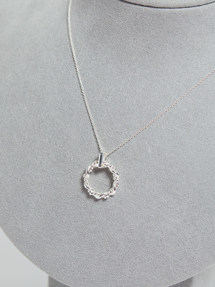 Simply Silver Silver Tone 925 Twisted Open Wreath Pendant - Image 2 of 3