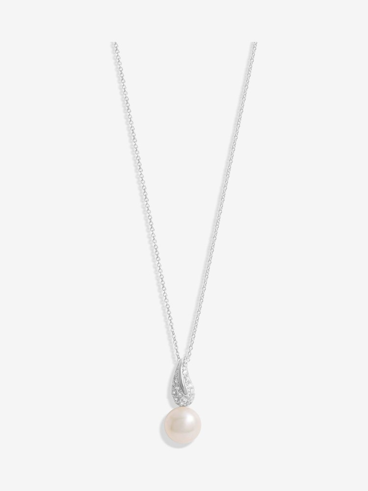 Simply Silver Silver Tone 925 Pave Leaf Pendant - Image 1 of 4