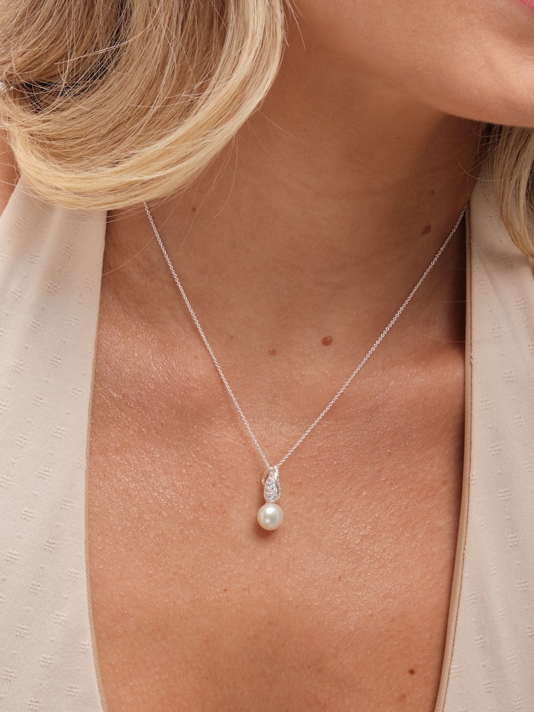 Simply Silver Silver Tone 925 Pave Leaf Pendant - Image 2 of 4