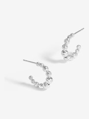 Simply Silver Silver Tone 925 Polished And Beaded Hoop Earrings - Image 1 of 3