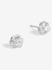 Simply Silver Silver Tone 925 Polished And Cubic Zirconia Knot Stud Earrings - Image 1 of 3