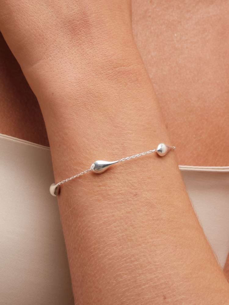 Simply Silver Silver Tone 925 Polished Nugget Orb Bracelet - Image 2 of 4