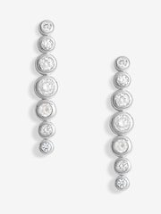 Simply Silver Silver Tone 925 Cubic Zirconia Graduated Tennis Drop Earrings - Image 1 of 3
