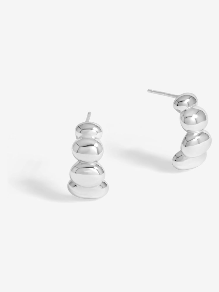 Simply Silver Silver Tone 925 Polished Graduated Pebble Stud Earrings - Image 1 of 3