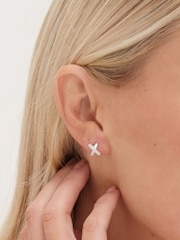 Simply Silver Silver Tone 925 Polished And Crystal Kiss Stud Earrings - Image 2 of 3