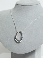 Simply Silver Silver Tone 925 Polished Molten Open Pendant - Image 2 of 4