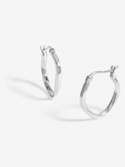 Simply Silver Silver Tone 925 Polished Molten Hoop Earrings - Image 1 of 3