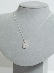 Simply Silver Silver Tone 925 Cubic Zirconia Pear Double Halo Pendant - Image 2 of 3