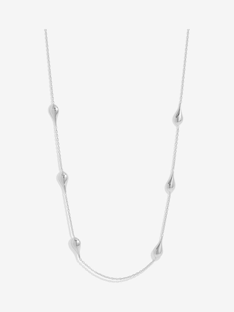 Simply Silver Silver Tone 925 Polished Nugget Orb Necklace - Image 1 of 4