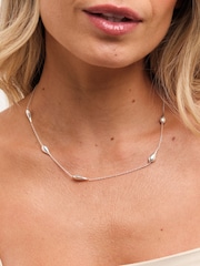Simply Silver Silver Tone 925 Polished Nugget Orb Necklace - Image 2 of 4
