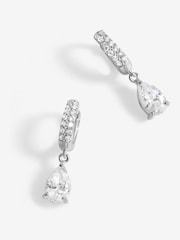 Simply Silver Silver Sterling 925 Cubic Zirconia Huggie Hoop Earrings - Image 1 of 1