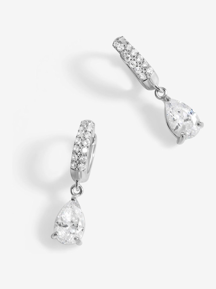 Simply Silver Silver Sterling 925 Cubic Zirconia Huggie Hoop Earrings - Image 1 of 1