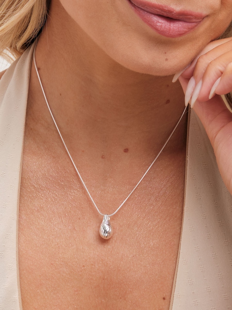Simply Silver Silver Tone 925 Fine Flat Snake Effect Necklace - Image 2 of 4