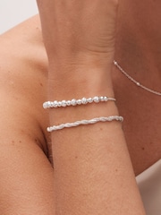 Simply Silver Silver Sterling 925 Textured Twist Rope Bracelets - Image 2 of 4