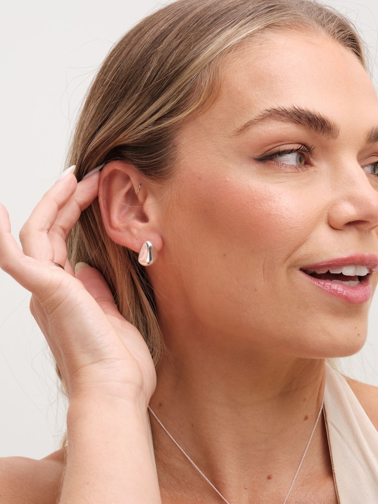 Simply Silver Silver Sterling 925 Polished Nugget Stud Earrings - Image 3 of 3
