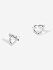 Simply Silver Silver Tone 925 Polished Knot Heart Stud Earrings - Image 1 of 3