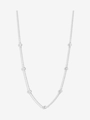 Simply Silver Silver Tone 925 Station Crystal Necklace - Image 1 of 3