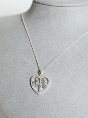 Simply Silver Silver Tone 925 Tree Of Love Heart Pendant - Image 2 of 3