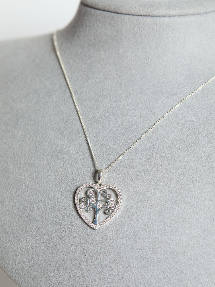 Simply Silver Silver Tone 925 Tree Of Love Heart Pendant - Image 2 of 3