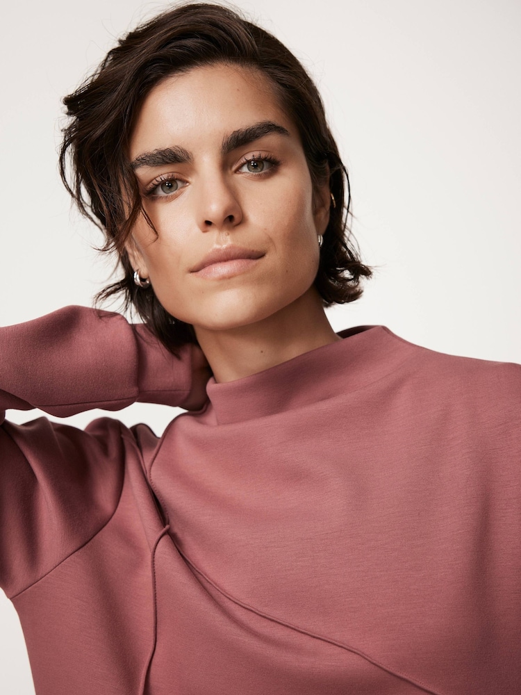 Mint Velvet Pink High Neck Sweatshirt - Image 2 of 8 Mint Velvet Pink High Neck Sweatshirt - Image 2 of 8