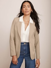 Mint Velvet Cream Pinstripe Blazer - Image 2 of 7